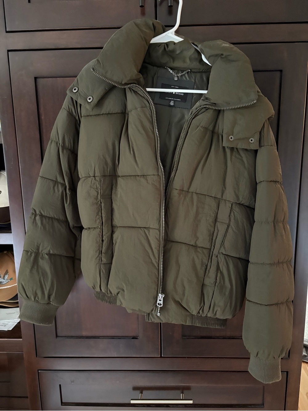 Lucky Brand Olive Green Puffer Jacket